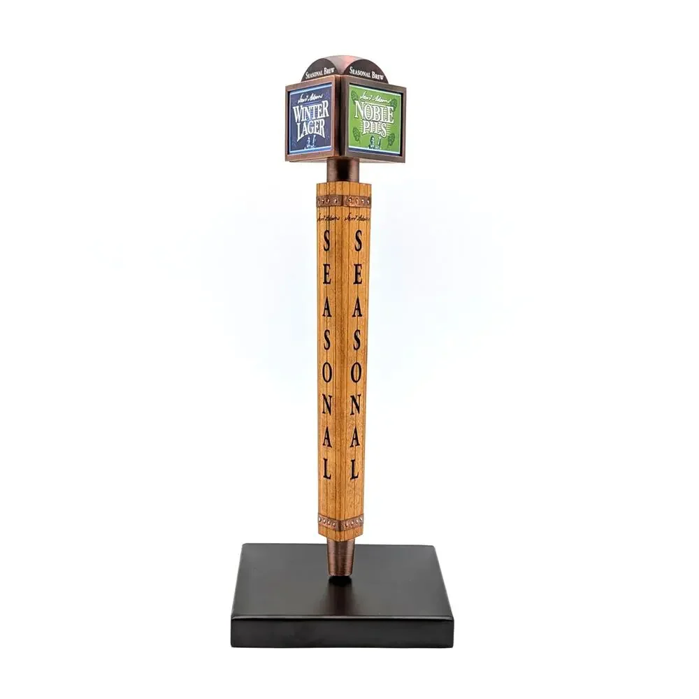 2010 Samuel Adams Seasonal Beer Tap Handle 3-Sided Inserts Rustic Noble Pils